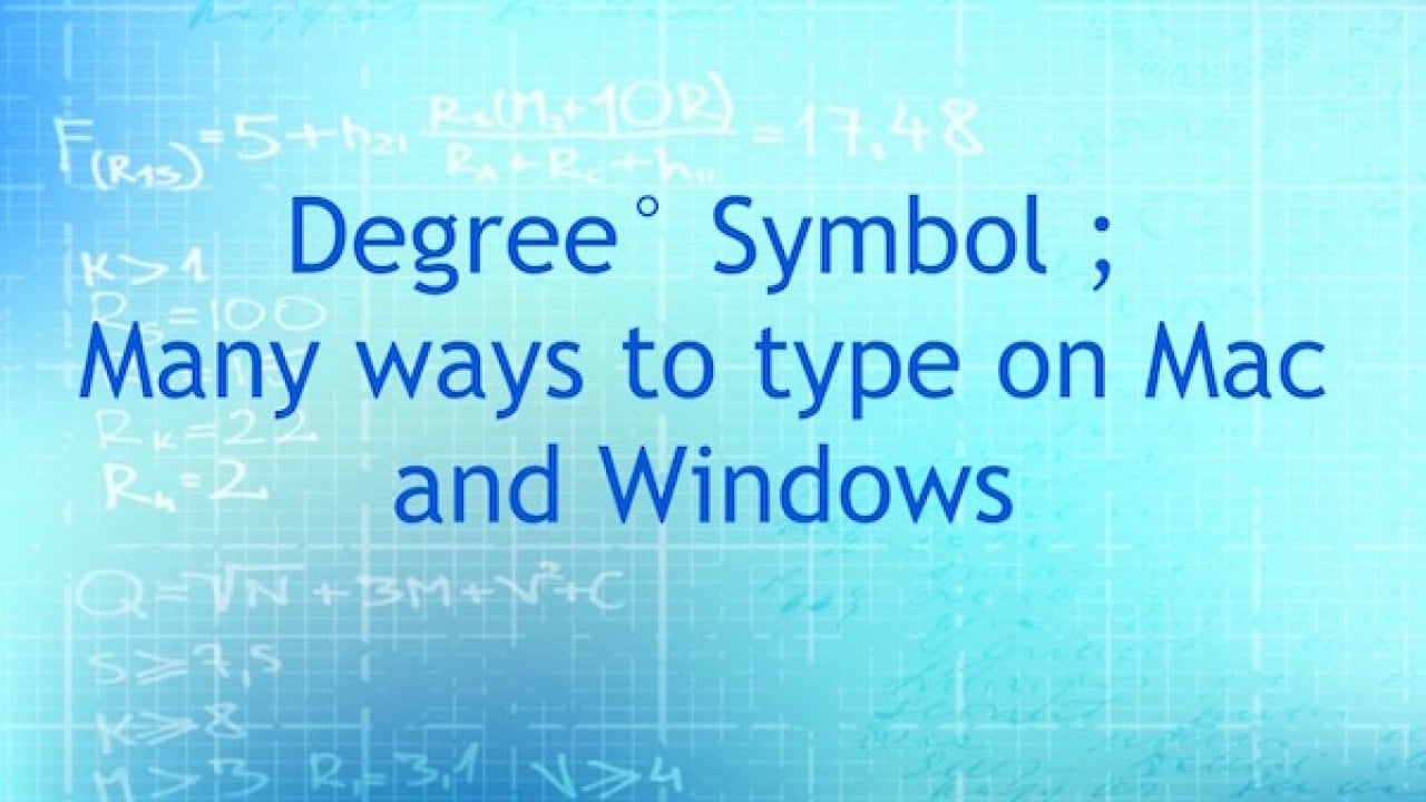 degree symbol in word for mac